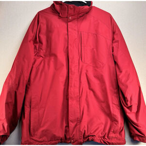 L L Bean Jacket L Men's Brick Red Full-Zip Long Sleeve Insulated Primaloft Coat